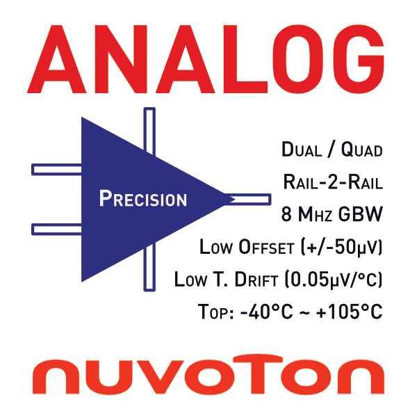 NOP912/14 – Precision OpAmps by Nuvoton